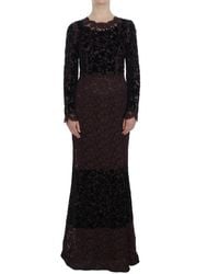 Dolce & Gabbana - Floral Lace Ricamo Maxi Dress - Lyst
