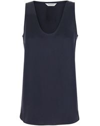 Max Mara - Sleeveless Top With Round Neck Silk Tops - Lyst