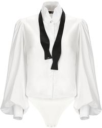 Elisabetta Franchi - Body Shirt With Necktie - Lyst