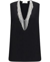 Max Mara - Faglia V-Neck Top With Crystals Polyester; Elastane - Lyst