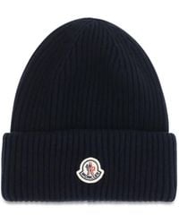 Moncler - Wool And Cashmere-Blend Beanie Hats E Hairbands - Lyst