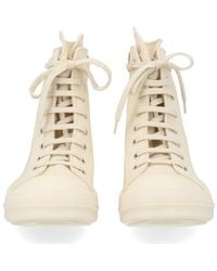 Rick Owens - High-Top Denim Sneakers Cotton Trainers - Lyst