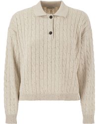 Brunello Cucinelli - Dazzling Cables Cotton Polo-style Shirt - Lyst