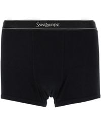 Saint Laurent - Boxer Briefs With Logo Lettering Embroidery - Lyst