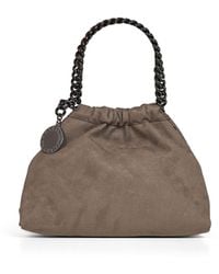 Stella McCartney - Dark Taupe Falabella Mini Drawstring Crossbody Bag - Lyst