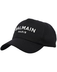 Balmain - Embroidered Raffia Baseball Cap - Lyst