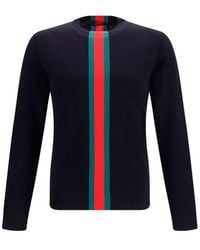 Gucci - Blue Cotton Sweatshirt - Lyst