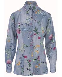 Ermanno Scervino - Silk Shirt With Floral Print - Lyst