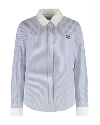 Miu Miu - Striped Cotton Shirt - Lyst
