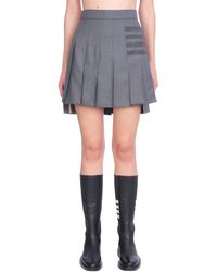 Thom Browne Skirt In Wool - Gray