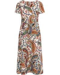 Etro - Printed Midi Dress Polyester - Lyst