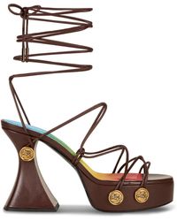 Etro - Brown Platform Sandals With Straps And Studs - Lyst