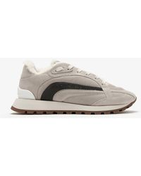 Brunello Cucinelli - Quartz Leather Shearling Lined Sneaker - Lyst