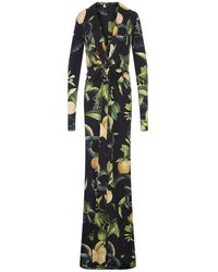 Roberto Cavalli - Long Dress With Lemons Print - Lyst