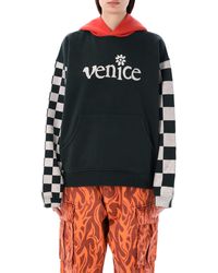 ERL - Venice Checked Sleeves Hoodie - Lyst