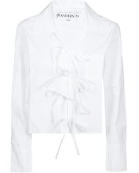 JW Anderson - Bow Tie Cropped Shirt - Lyst