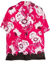 Valentino - Floral-Print Short-Sleeved Shirt - Lyst