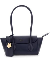 Ferragamo - 'Florence' Shoulder Bag With Logo Lettering On The Front And Charm Detail On The Front I Grained Leather - Lyst
