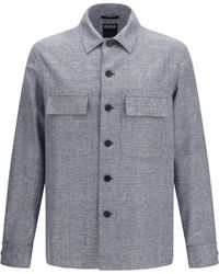 ZEGNA - Crossover Shirt Jacket Linen Wool And Silk - Lyst