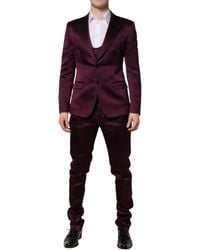 Dolce & Gabbana - Dark Silk 3Piece Single Breasted Suit - Lyst