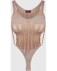 【送料&関税込】Diesel M-calipso Bodysuit DIESEL M-Calipso Bodysuit in Natural | Lyst