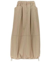 Brunello Cucinelli - Gathered Hem Skirt - Lyst