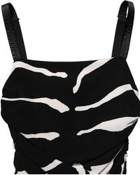 Dolce & Gabbana - Zebra Cady Calf Length Dress And Viscose Spandex - Lyst
