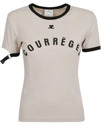 Courreges - Buckle Contrast Printed T-Shirt - Lyst