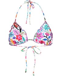 Mc2 Saint Barth - Triangle Top With Flower Print - Lyst