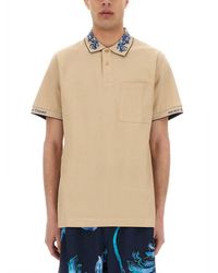 Versace Jeans Couture - Polo Shirt With Baroque Outline Collar - Lyst