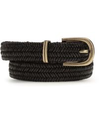 Brunello Cucinelli - Black Calf Leather Bos Taurus Regular Belt - Lyst
