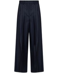 Weekend by Maxmara - Wide-Leg Nebbie Pinstriped Trousers Virgin Wool Shirt - Lyst