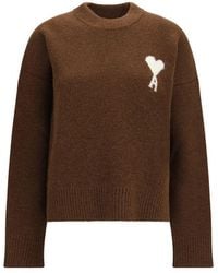 Ami Paris - Brown Alpaca Vicugna Pacos Sweatshirt - Lyst