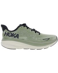 Hoka One One - 'Clifton 9' Sneakers With Zig Zag Embroidery And Side Logo Print - Lyst