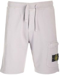 Stone Island - Grey Cargo Bermuda Shorts - Lyst