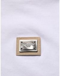 Dolce & Gabbana - White Cotton Logo Plaque Crew Neck T - Lyst