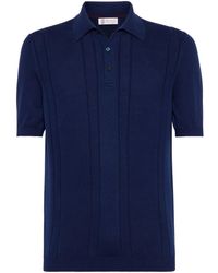 Brunello Cucinelli - Short Sleeved Open-Knitted Polo Shirt - Lyst