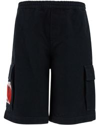 44 Label Group - Cargo Bermuda Shorts With Logo Embroidery - Lyst