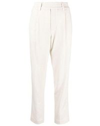 Brunello Cucinelli - Warm Wool Blend Tapered Trousers - Lyst