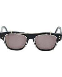 Dior - Eyeglasses Square Full Rim, Shiny Frame And Clear With Magnetic Clip-On Lens Cddiamondos10F10Bb Default Title - Lyst