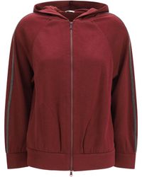 Brunello Cucinelli - Long-Sleeve Zip Hoodie Cotton; Silk; Polyamide Sweatshirts - Lyst