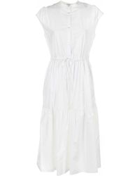 Woolrich - Button Detailed Drawstring-waist Ruched Dress - Lyst