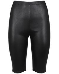Loewe - Leather Shorts With Embossed Anagram - Lyst