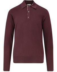 Burberry - Marcus Ls Ct Wool Polo Shirt - Lyst