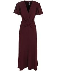 Victoria Beckham - Midi Dress With V-Neck - Lyst