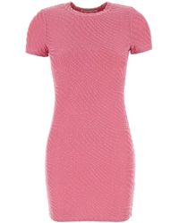 ワンピース T BY ALEXANDER WANG Pink Stretch Polyester Mini Dress T By Alexander Wang Cami Embossed Metallic Stretch-knit Mini