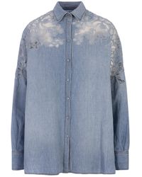 Ermanno Scervino - Linen And Cotton Over Shirt With Lace - Lyst
