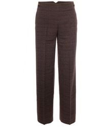 Liu Jo - Tartan Straight Classic Polyester-Blend Straight-Leg Pants - Lyst