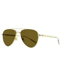 Montblanc - Classic Pilot Sunglasses Mb0235S 003 57Mm Metal - Lyst