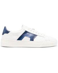Santoni - And Leather Sneakers - Lyst